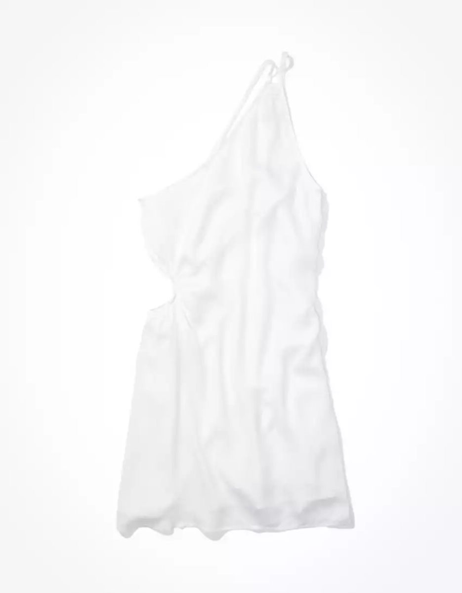 Mini Robe American Eagle AE One Shoulder Cut-Out Blanche Femme | YBW-02516655